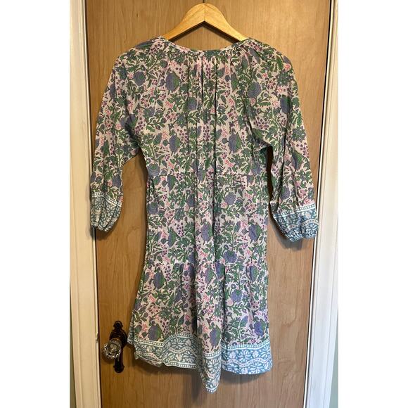 SZ Blockprints Priya Dress Cotton Floral Boho Cottage Coastal - Picture 3 of 5